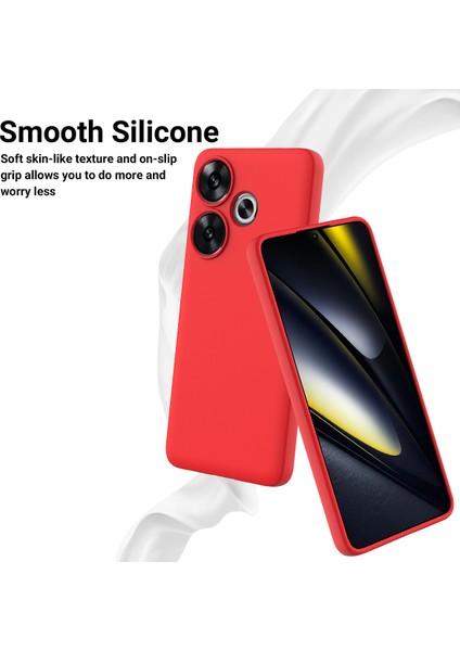 Xiaomi Poco F6 5g Kılıf El Kayışı ile Sıvı Silikon Düşme Önleyici Telefon Kılıfı-Kırmızı (Yurt Dışından) modelleri