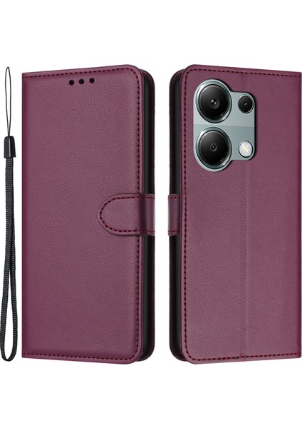 Xiaomi Redmi Note 13 Pro 4g Kılıf Deri Standlı Cüzdan Telefon Kapağı-Mor (Yurt Dışından)