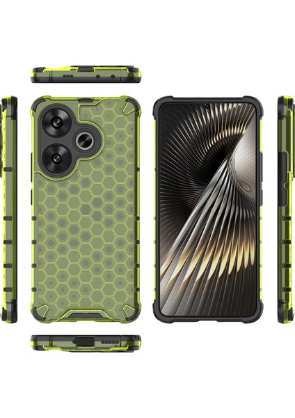 Xiaomi Redmi Turbo 3 5g Kılıf Düşme Koruması Petek Pc+Tpu Telefon Kapağı-Yeşil (Yurt Dışından) modelleri