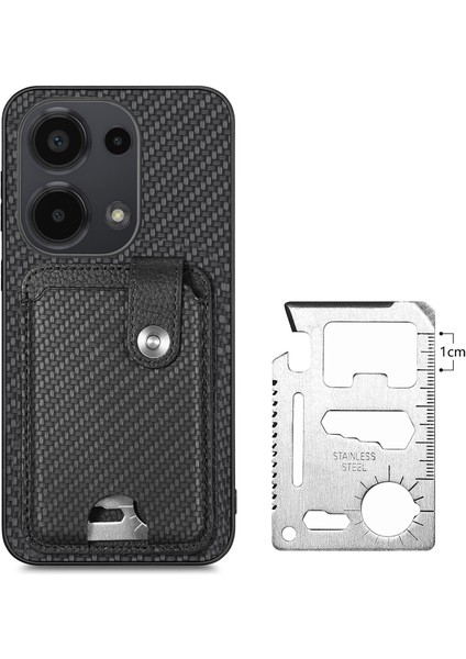 Xiaomi Poco M6 Pro 4g Kılıf Kickstand Kart Tutucu Telefon Kapağı-Siyah (Yurt Dışından) modelleri