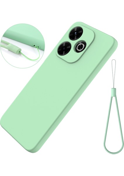 Xiaomi Redmi 13 5g/13 4g Kılıf Bilek Kayışlı Sıvı Silikon Telefon Kılıfı-Yeşil (Yurt Dışından) fiyatları