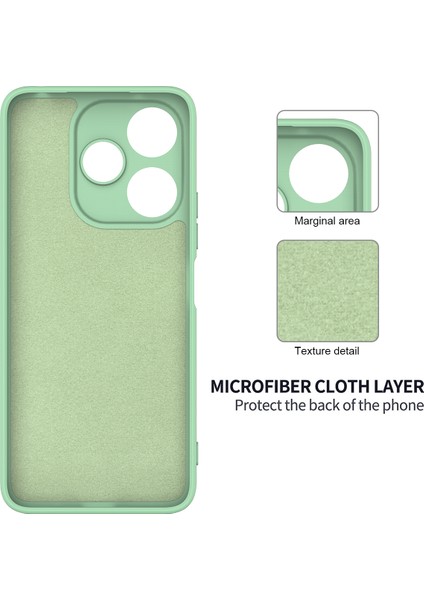 Xiaomi Redmi 13 5g/13 4g Kılıf Bilek Kayışlı Sıvı Silikon Telefon Kılıfı-Yeşil (Yurt Dışından) modelleri