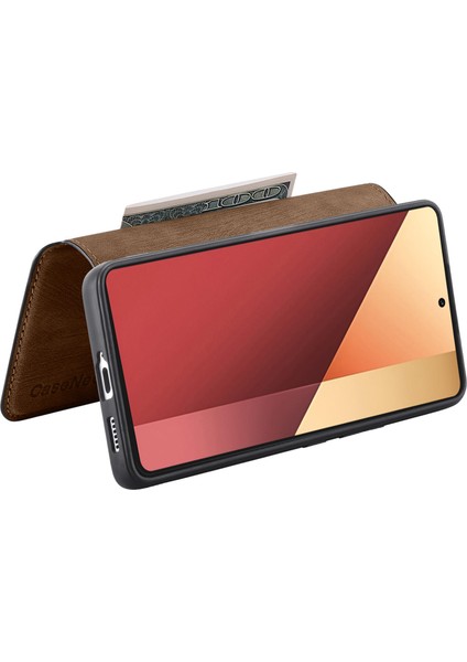 Caseneo Xiaomi Redmi Note 13 Pro 4g Kılıf Ayrılabilir Cüzdan Telefon Kapağı-Kahverengi (Yurt Dışından) modelleri