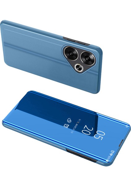 Xiaomi Poco F6 5g Kılıf Görünüm Penceresi Standı Deri Telefon Kapağı-Mavi (Yurt Dışından)