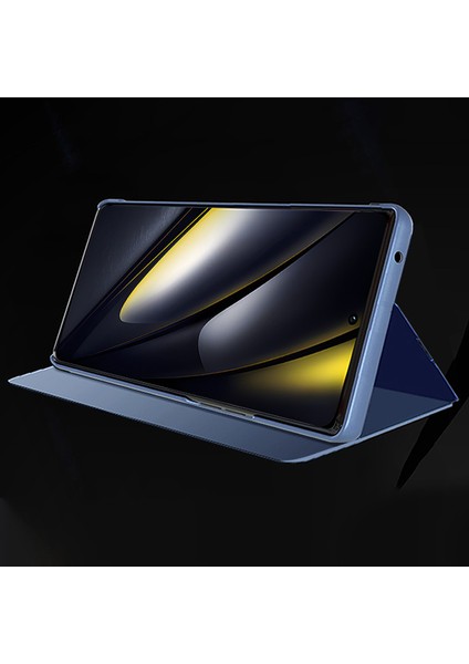 Xiaomi Poco F6 5g Kılıf Görünüm Penceresi Standı Deri Telefon Kapağı-Mavi (Yurt Dışından) fiyatları