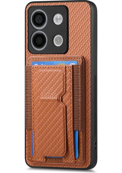 Xiaomi Poco X6 5g Kılıf Kickstand Kart Sahibinin Deri Arka Kapak-Kahverengi (Yurt Dışından) fiyatları