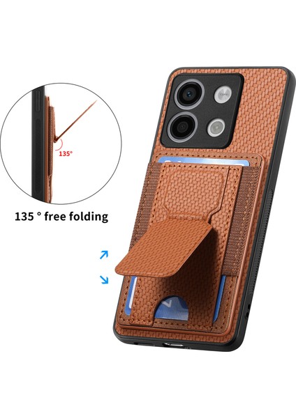 Xiaomi Poco X6 5g Kılıf Kickstand Kart Sahibinin Deri Arka Kapak-Kahverengi (Yurt Dışından) indirimleri
