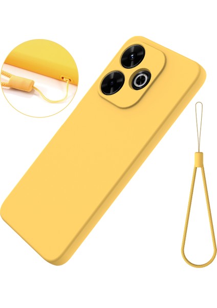 Xiaomi Redmi 13 5g/13 4g Kılıf Bilek Kayışlı Sıvı Silikon Telefon Kılıfı-Sarı (Yurt Dışından) fiyatları