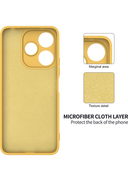 Xiaomi Redmi 13 5g/13 4g Kılıf Bilek Kayışlı Sıvı Silikon Telefon Kılıfı-Sarı (Yurt Dışından) modelleri