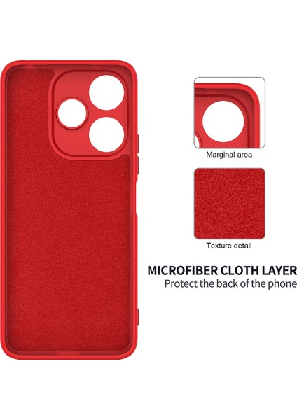 Xiaomi Redmi 13 5g/13 4g Kılıf Bilek Kayışlı Sıvı Silikon Telefon Kılıfı-Kırmızı (Yurt Dışından) modelleri