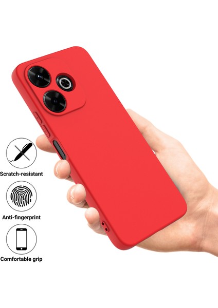 Xiaomi Redmi 13 5g/13 4g Kılıf Bilek Kayışlı Sıvı Silikon Telefon Kılıfı-Kırmızı (Yurt Dışından) fırsatları