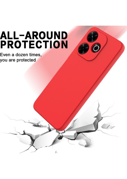 Xiaomi Redmi 13 5g/13 4g Kılıf Bilek Kayışlı Sıvı Silikon Telefon Kılıfı-Kırmızı (Yurt Dışından) indirimleri