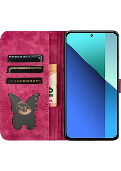 Xiaomi Redmi Note 13 Pro 4g Cüzdan Telefon Kılıfı Için Kedi Baskı Deri Kapak-Gül (Yurt Dışından) fiyatları