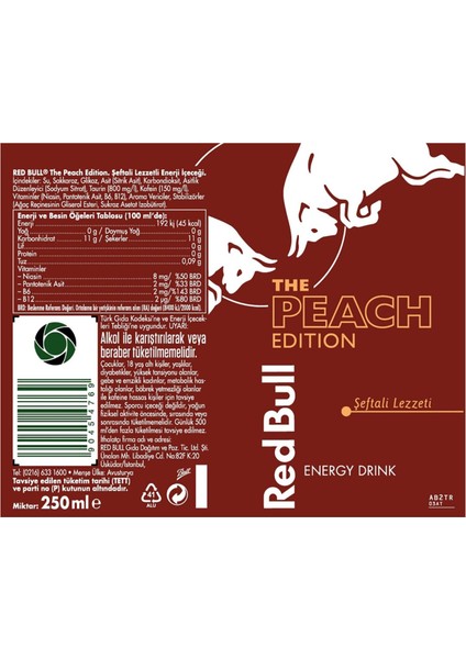 Enerji Içeceği Şeftali 250 ml