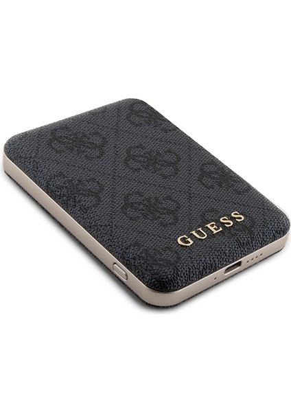 Lisanslı Powerbank Pu Deri 4g Desenli Metal Yazı Logolu 5000MAH 15W Siyah modelleri