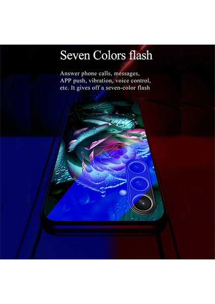Samsung Galaxy A25 5g(Global)Case Call Flash Serisi Desen Baskı Temperli Cam+Tpu Telefon Kılıfı-Ay Kırmızı Gül (Yurt Dışından) fiyatları