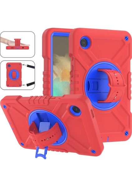 Samsung Galaxy Tab A9 Için X-Shaped Serisi Omuz Askılı Koruyucu Kapak Kickstand Tablet Kılıfı-Kırmızı+Mavi (Yurt Dışından) fiyatları