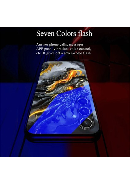 Samsung Galaxy A35 5g Kılıf Çağrı Flaş Serisi Desen Baskı Temperli Cam + Tpu Telefon Kılıfı-Siyah Ejderha (Yurt Dışından) fiyatları