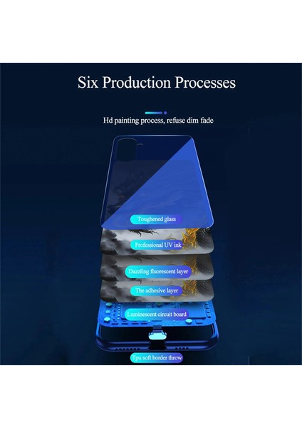 Samsung Galaxy A35 5g Kılıf Çağrı Flaş Serisi Desen Baskı Temperli Cam + Tpu Telefon Kılıfı-Siyah Ejderha (Yurt Dışından) modelleri