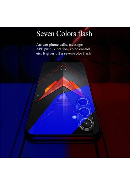 Samsung Galaxy A55 5g Kılıf Çağrı Flaş Serisi Desen Baskı Temperli Cam + Tpu Combo Telefon Kılıfı-Kırmızı Üçgen Zırh (Yurt Dışından)