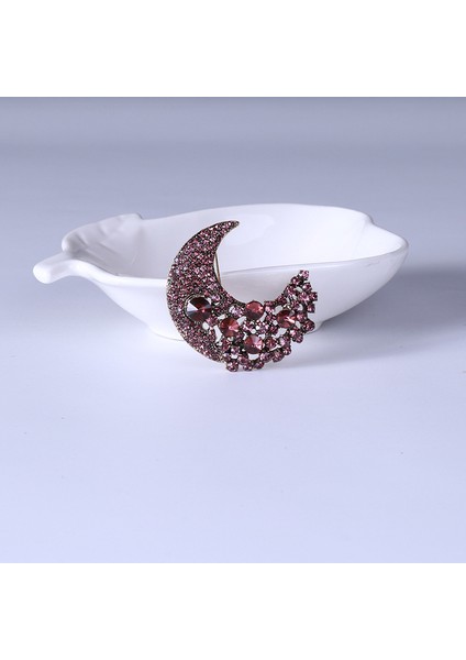 Alaşım Broş Takım Elbise Ceket Ceket Moda Sahte Rhinestone Ay Korsaj Pin Süs (Yurt Dışından)