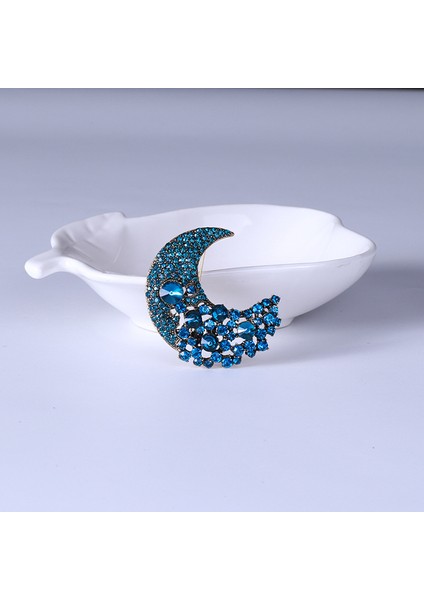 Alaşım Broş Takım Elbise Ceket Ceket Moda Sahte Rhinestone Ay Korsaj Pin Süs (Yurt Dışından)