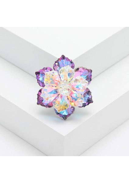 Lüks Kristal Çiçek Broş, Şık High-End Mizaç Giyim Korsaj Pimi (Yurt Dışından)