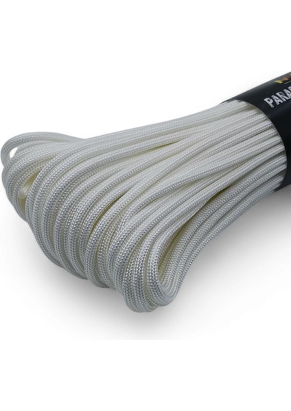 Polyester Paracord Ip 4 mm Beyaz Renk 30 Metre