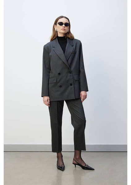 Antrasit Kruvaze Blazer