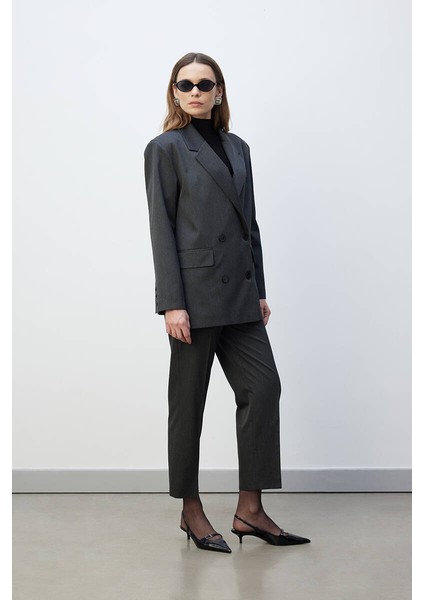 Antrasit Kruvaze Blazer