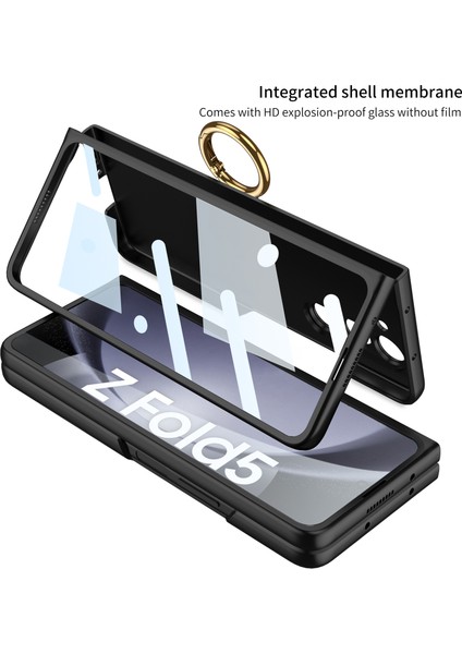 Samsung Galaxy Z Fold5 5g Menteşe Tasarımı Için Kickstand Pc Kılıfı Temperli Cam Film-Grey ile Ultra Ince Kapak (Yurt Dışından) fiyatları