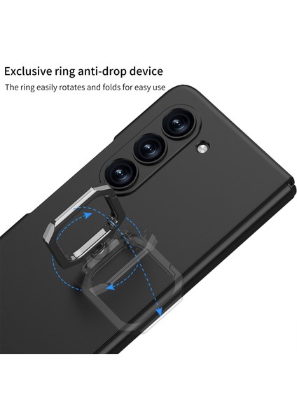 Samsung Galaxy Z Fold5 5g Metal Yüzük Kickstand Telefon Kapağı Temperli Cam Film-Silver (Yurt Dışından) fiyatları