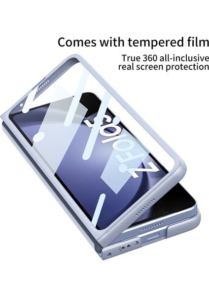 Samsung Galaxy Z For Fold5 5g Sabit Pc Kapağı Ultra Ince Kamera Kaydırıcısı Telefon Kılıfı Temperli Cam Film Baby Mavi (Yurt Dışından) fiyatları