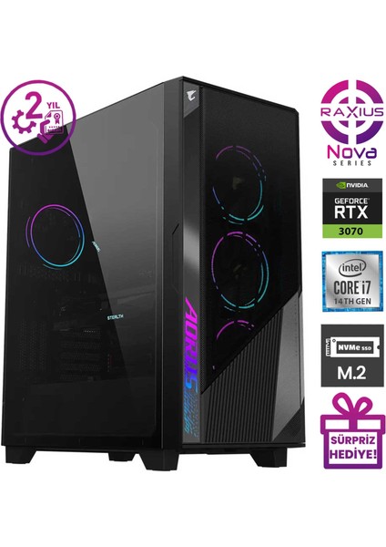 Gigabyte Stealth Raxius Gsr1 I7 3070-147KF18 I7-14700KF 128GB 4tbssd RTX3070 Freedos Gaming Masaüstü Bilgisayar
