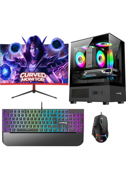 TX5976 I5 10400F 32GB 1tb Nvme 12GB RTX3060 27 Inç 165Hz Curved Oyuncu Masaüstü Bilgisayarı