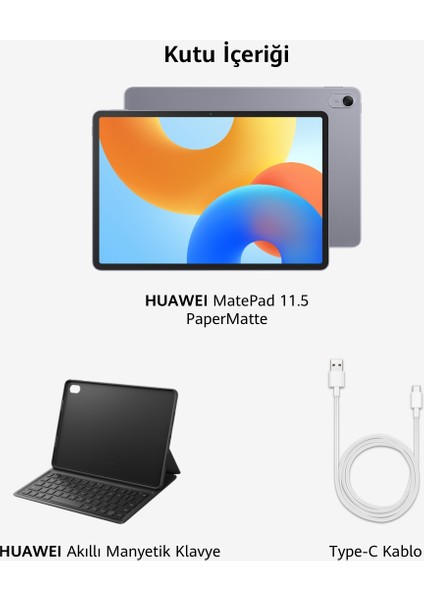 Matepad 11.5" Papermatte Edition 8GB 256GB Uzay Grisi + Klavye