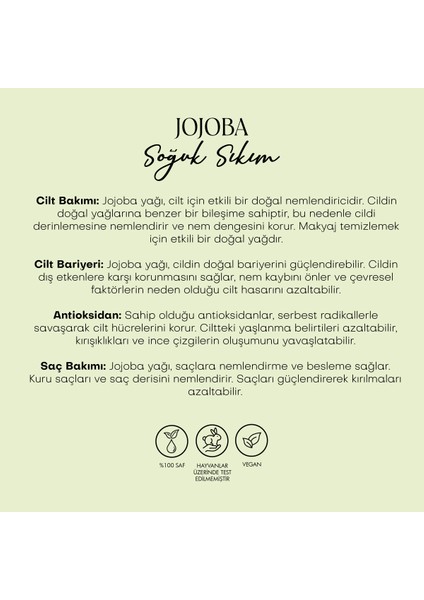 Jojoba Yağı - Soğuk Sıkım (50 ml)