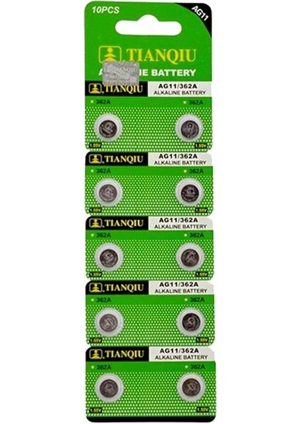 Tıanqıu Ag-11 Alkalin LR721H/362A Düğme Pil (10LU Paket)*oxford