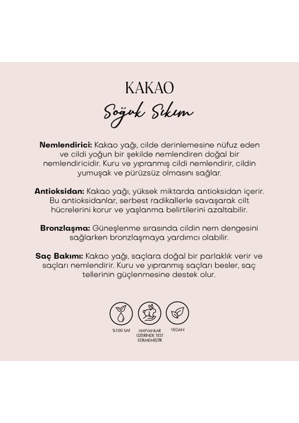 Kakao Butter - Soğuk Sıkım (50 ml)