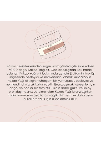 Kakao Butter - Soğuk Sıkım (50 ml)