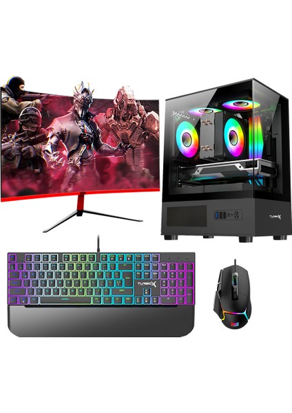 TX5981 I5 12400F 32GB 1tb Nvme 12GB RTX3060 23.6 Inç 165Hz Curved Oyuncu Masaüstü Bilgisayarı