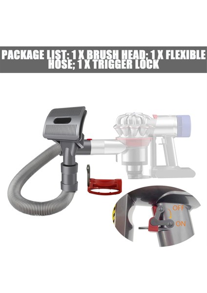 Pet Damat Aracı Fırça Seti V7 V10 V11 V12 V15 Elektrikli Süpürge Uzatma Hortumu ve Tetik Kilidi (Yurt Dışından) indirimleri