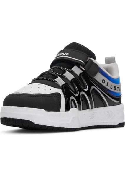 Günlük Erkek Kız Çocuk Sneaker Rugan Lastik Bağcıklı Cırtlı Oval Burunlu Spor Ayakkabı 020