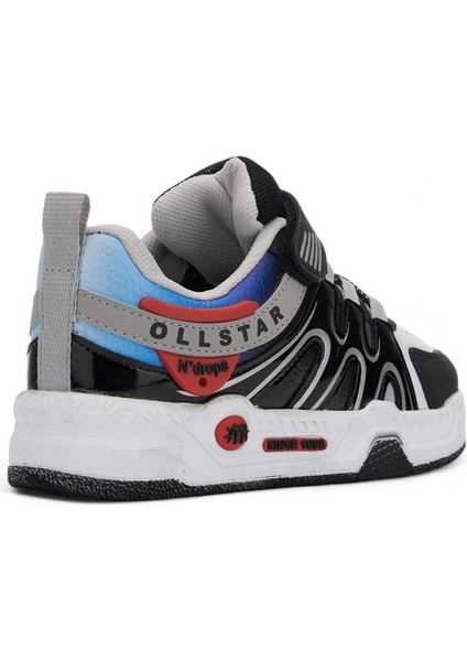 Günlük Erkek Kız Çocuk Sneaker Rugan Lastik Bağcıklı Cırtlı Oval Burunlu Spor Ayakkabı 020
