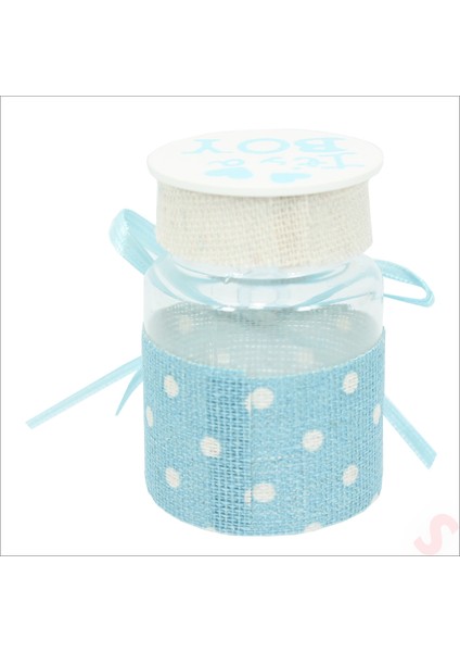 Emzikli Plastik Kavanoz, 6,5cm x 4cm x 12 Adet - Mavi