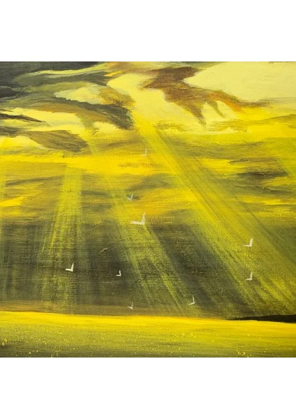 El Yapımı Ütopik Manzaralı Akrilik Tablo - 45 x 70 cm
