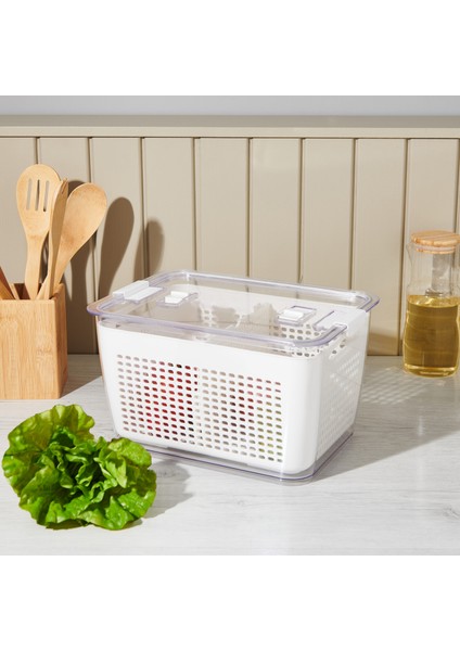 Süzgeçli Saklama Kabı - Beyaz - 9 Lt