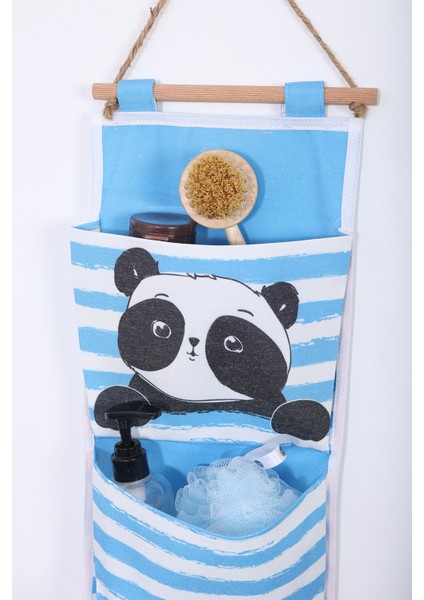 Panda Baskılı 3 Cepli Çok Amaçlı Askılı Duvar Tipi Dolap Içi Banyo Mutfak Düzenleyici Organizer 20 x 60 modelleri