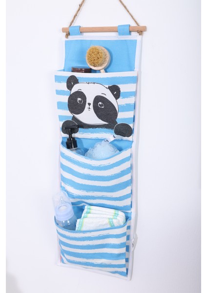 Panda Baskılı 3 Cepli Çok Amaçlı Askılı Duvar Tipi Dolap Içi Banyo Mutfak Düzenleyici Organizer 20 x 60 fırsatları