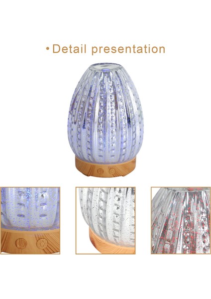 3D LED Gece Lambası Hava Nemlendirici Cam Vazo Şekli Aroma Esansiyel Yağ Difüzörü Sis Makinesi Ultrasonik Hediye Abd Fişi (Yurt Dışından)